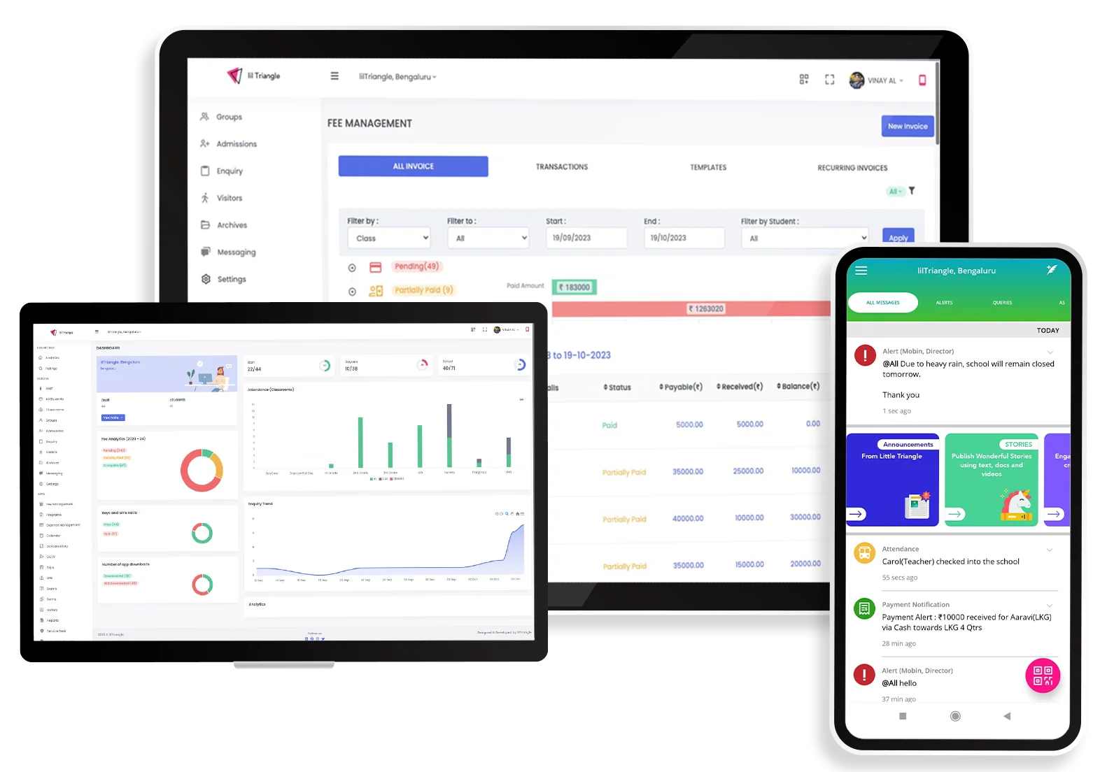 lilTriangle platform on laptop, tablet, and mobile